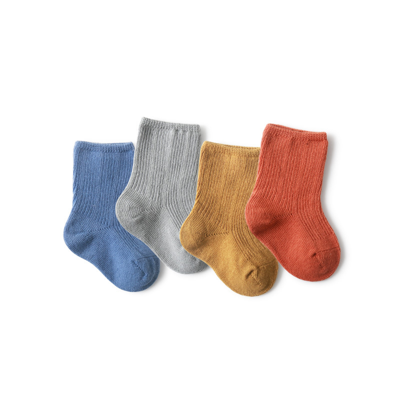 Baby Spring and Autumn new cotton Japanese style solid color children's stockings