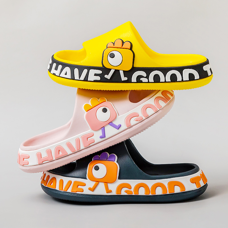 Cheerful Mario Children's slippers indoor non-slip soft-soled home shoes girls cartoon cute household bath sandals