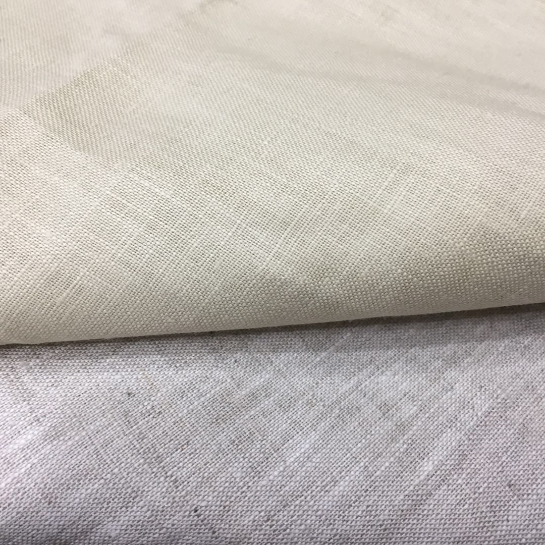 Ready goods plain 100% pure flax linen fabric price per meter for shirt