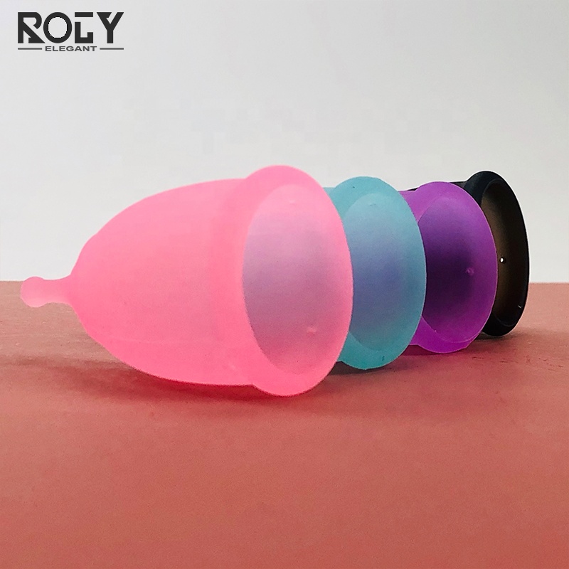 Private custom brand silicone menstrual cup multi color reusable lady cup menstrual for women
