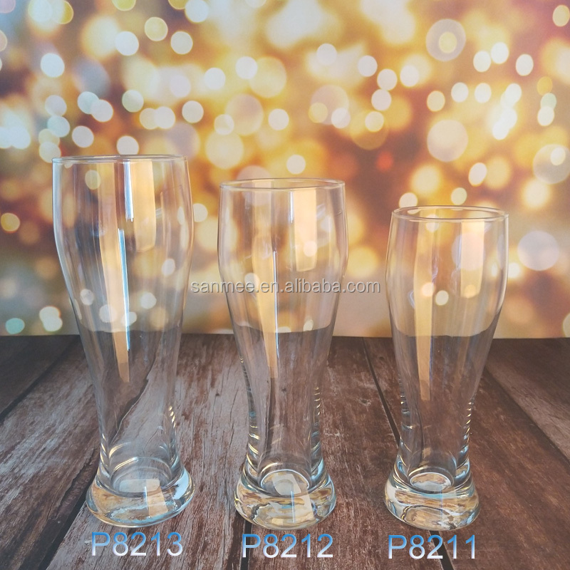 16oz Pint Beer Glasses Crystal Pilsner Crafted Beer Glasses with Slender Hourglass Design Clear Gift Glasses for Long Drinking