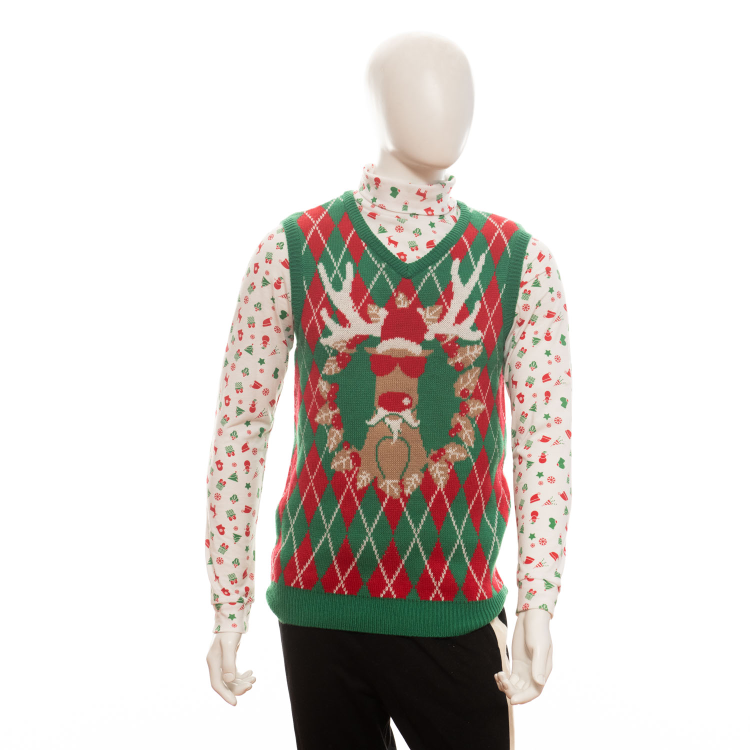 Wholesale Funny Christmas jumper men Knitted pullover OEM Elk pattern Ugly Christmas sweater Plus size Mens sweate