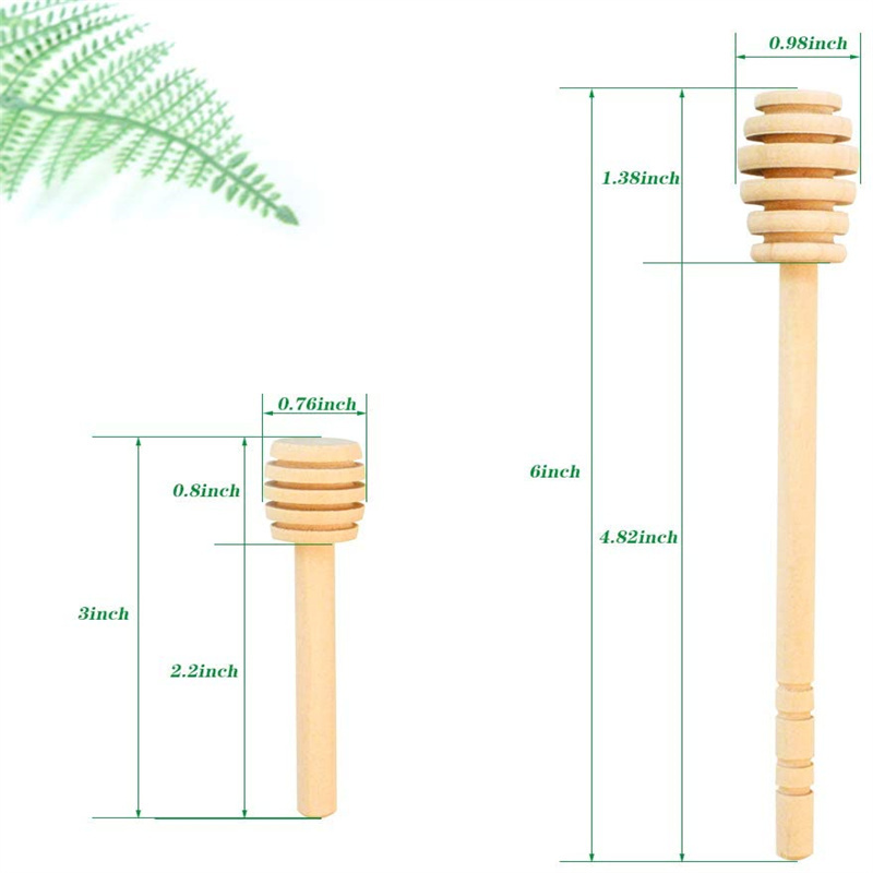 Jam Wood Stick Wooden Cooking Stirrer Olive Wood Spoon Disposable Fancy 'Honey Dipper With Bee