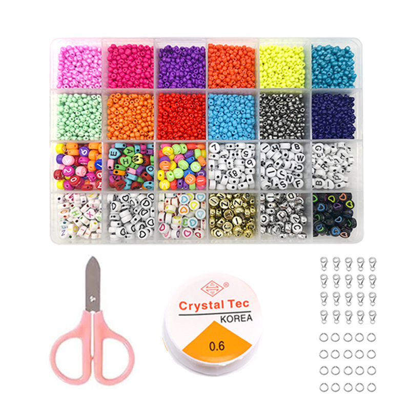 2021 Trending Products DIY Charm Bracelet Making Kit Bead Bracelet Sets Colorful Bead Jewelry Making Kit DIY Beads