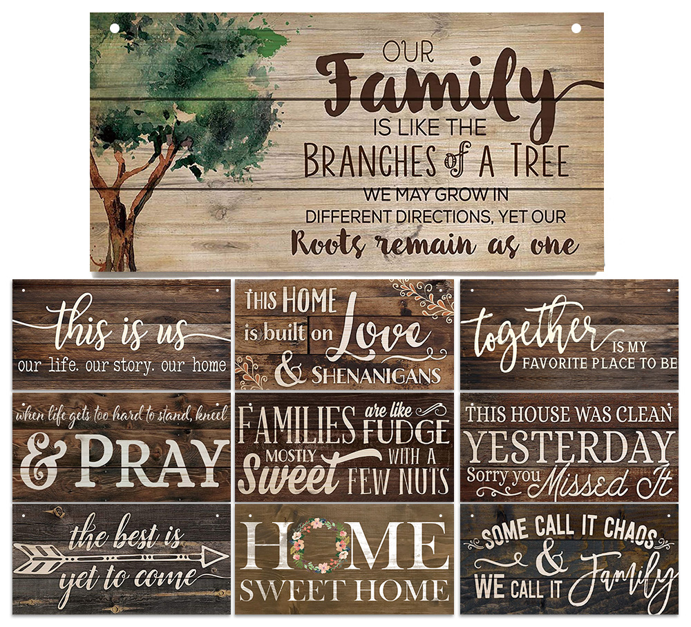 Home Sweet Home Art Wooden Wall Signs, Family Hanging Plaque, Wood Sign, Wall Decoration