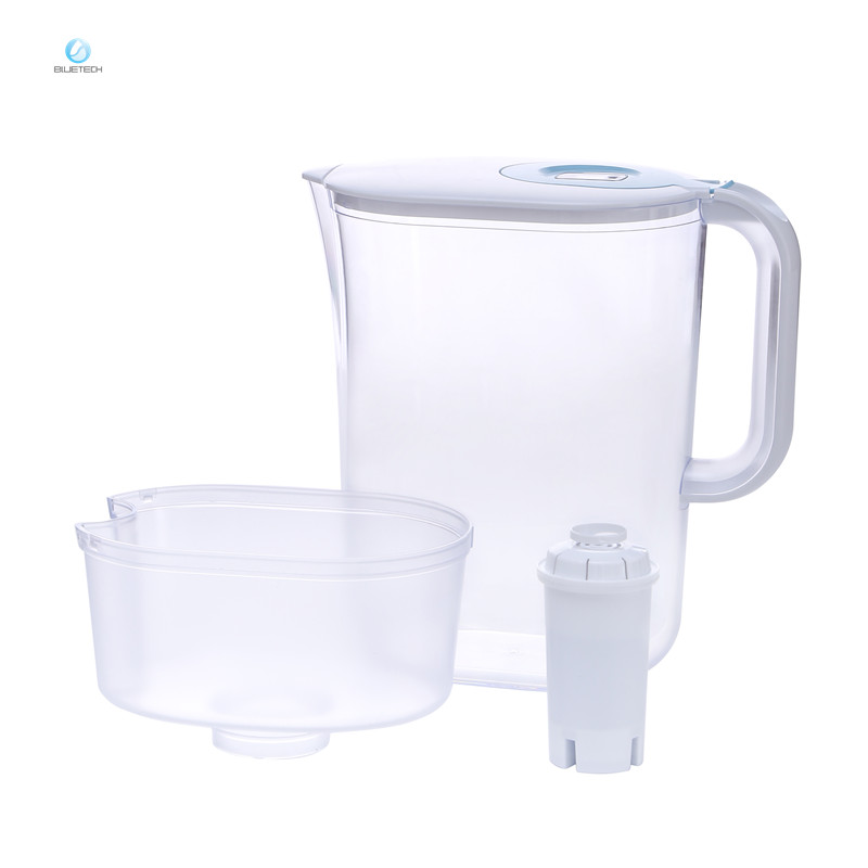 Water purifier kettle 10 cup water filter with activated carbon filter replacement cartridge