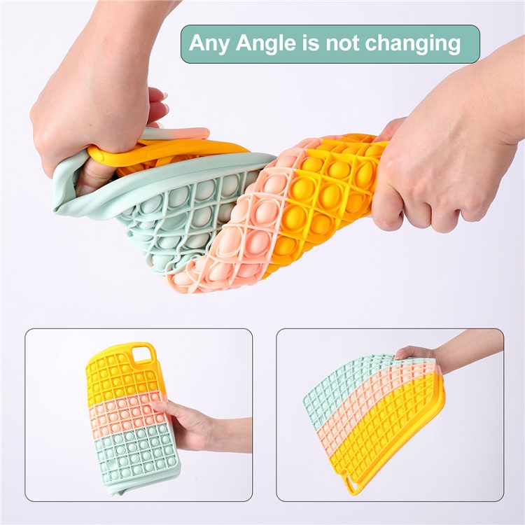 Pop it Tablet Case Silicone Fidget Toy Tablet Cover Push Bubble Game Tablet Case for ipad pro 11/12.9 inch