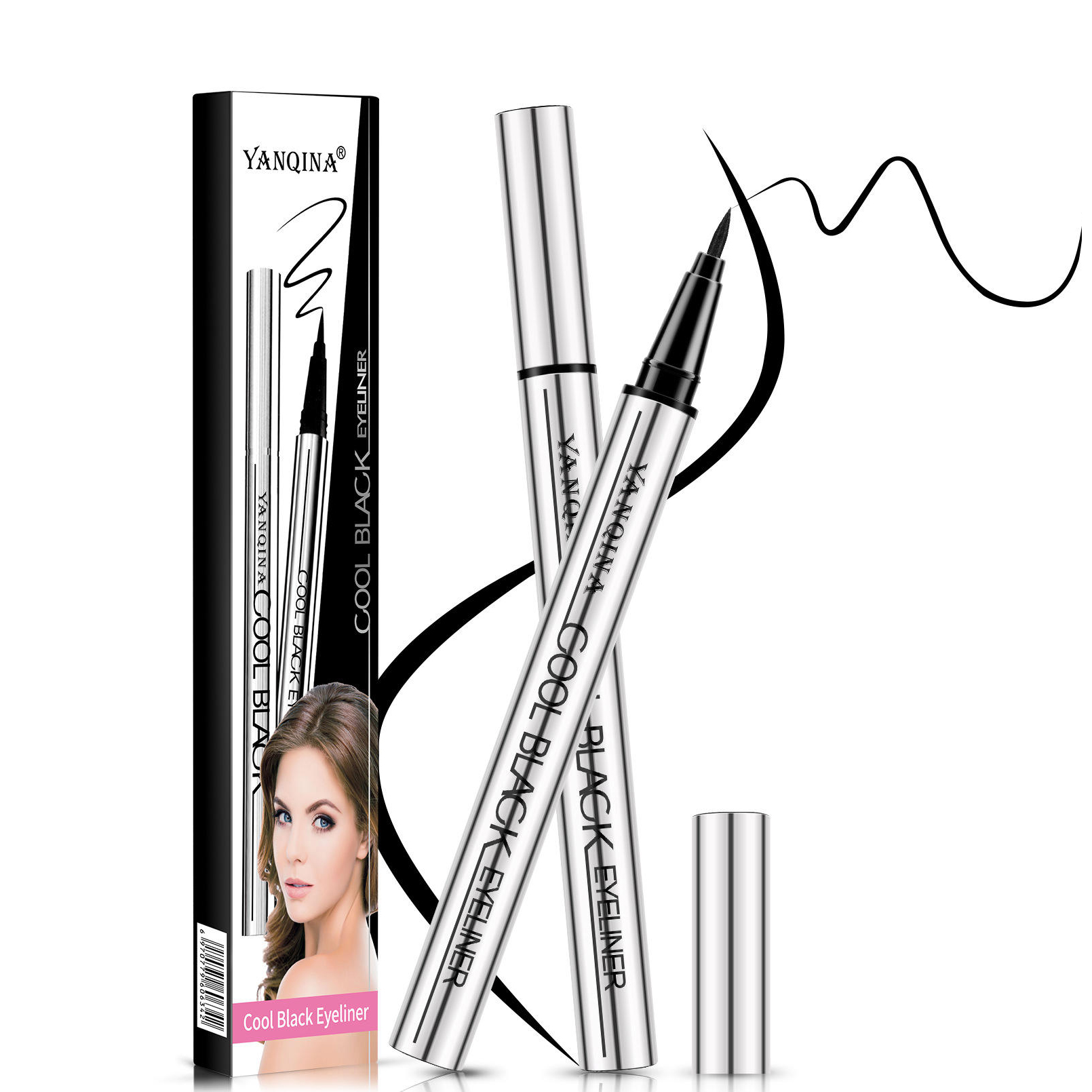 Glitter White Silver Vegan Eyeliner Gel Black Eyeliner Pencil Eyes Makeup Private Label Waterproof Liquid Eyeliner Glue Pen