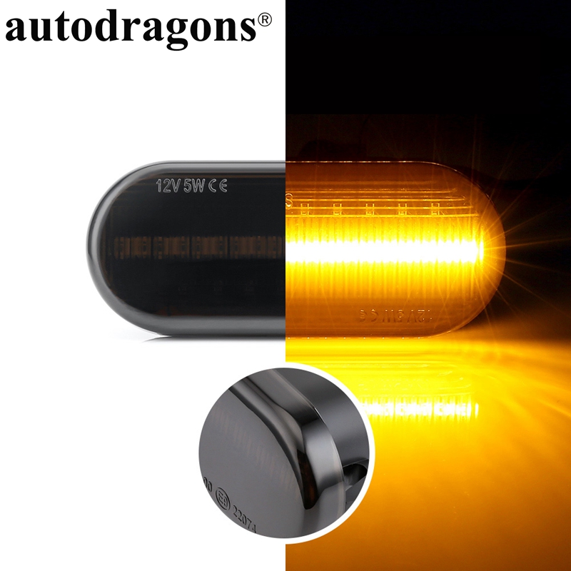 Autodragons яркий дымчатый динамический световой указатель поворота светодиодный боковой маркер для Polo Golf 3 4