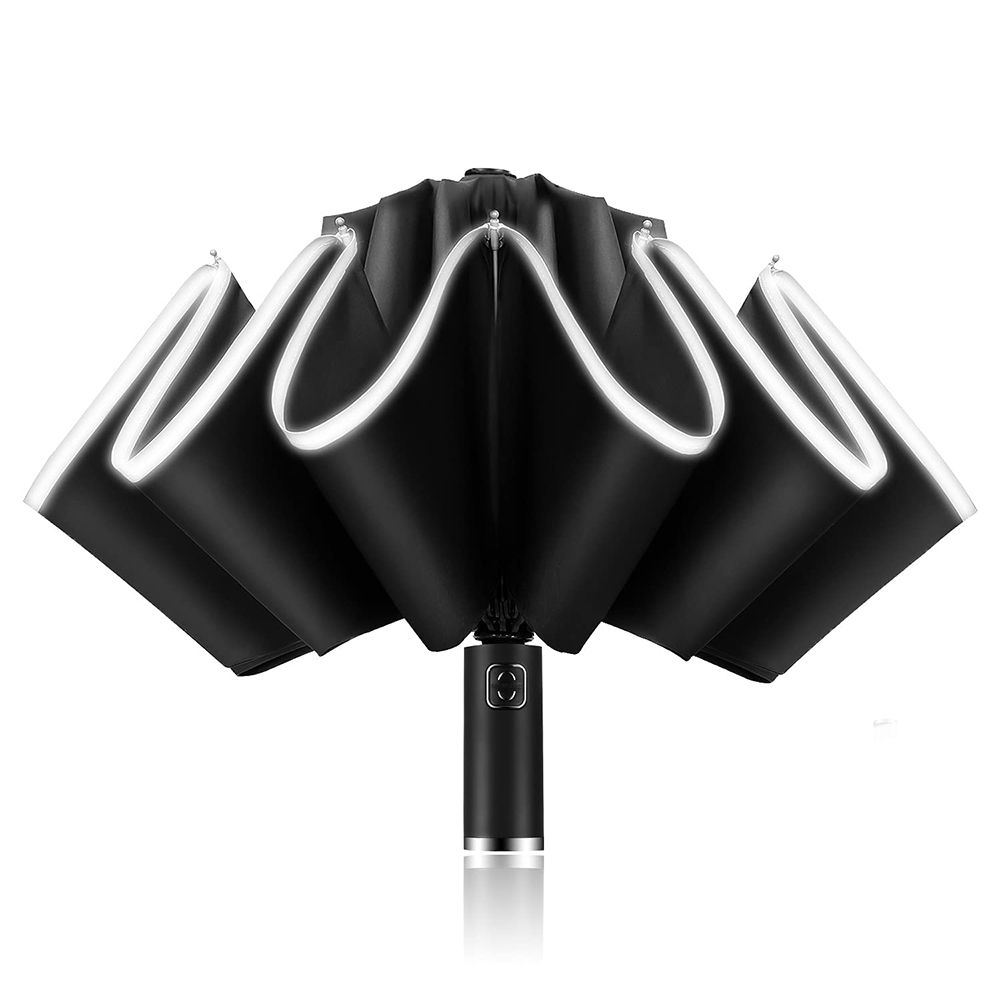Creative 3 folding Umbrellas Inverted Car Umbrella Reflective Strip Sun Protection Automatic Custom Logo Waterproof Umbrella