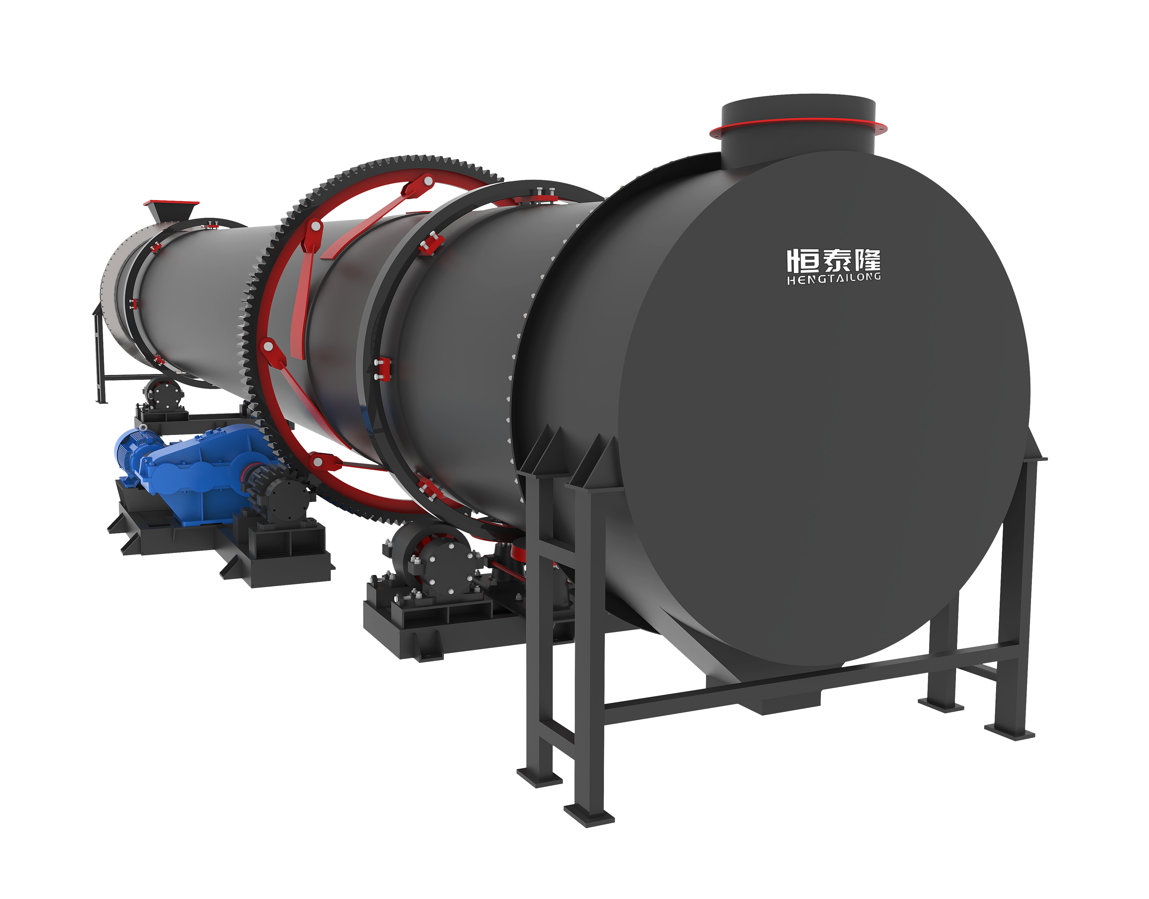 Factory installation 600*6000mm plastic coal sawdust chicken manure sludge sand small rotary drum dryer