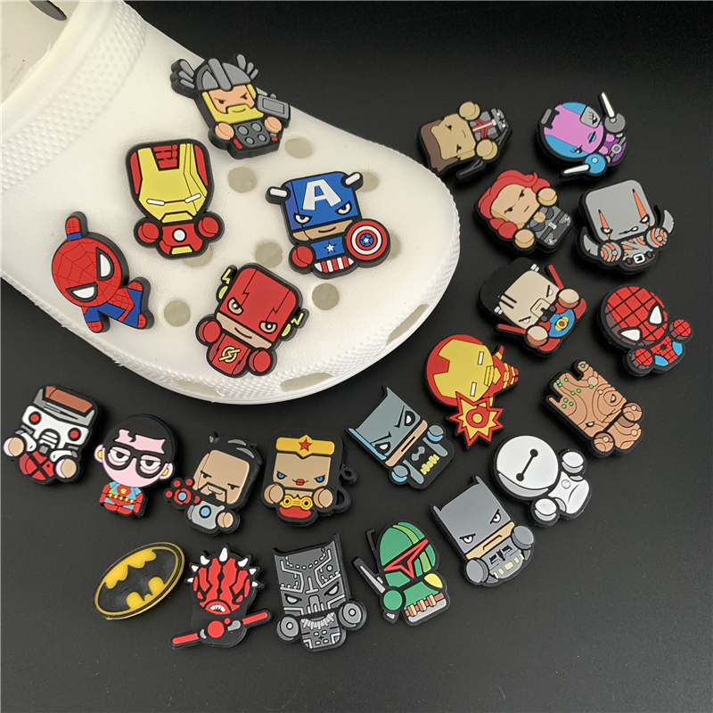 Wholesale Custom  Pvc Cartoon Marvel  Superman Croc Charm Designer Charms For Diy Croc