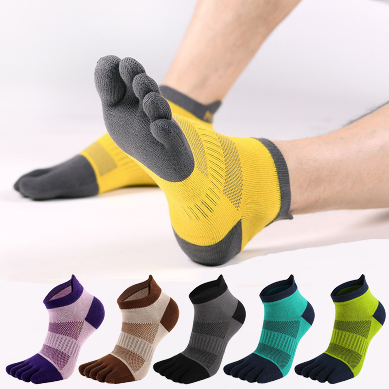 Wholesale Socks Manufacturers High Quality Cotton Men Five-Finger Socks Custom Logo Running Cycling Women Sports Ankle Socks