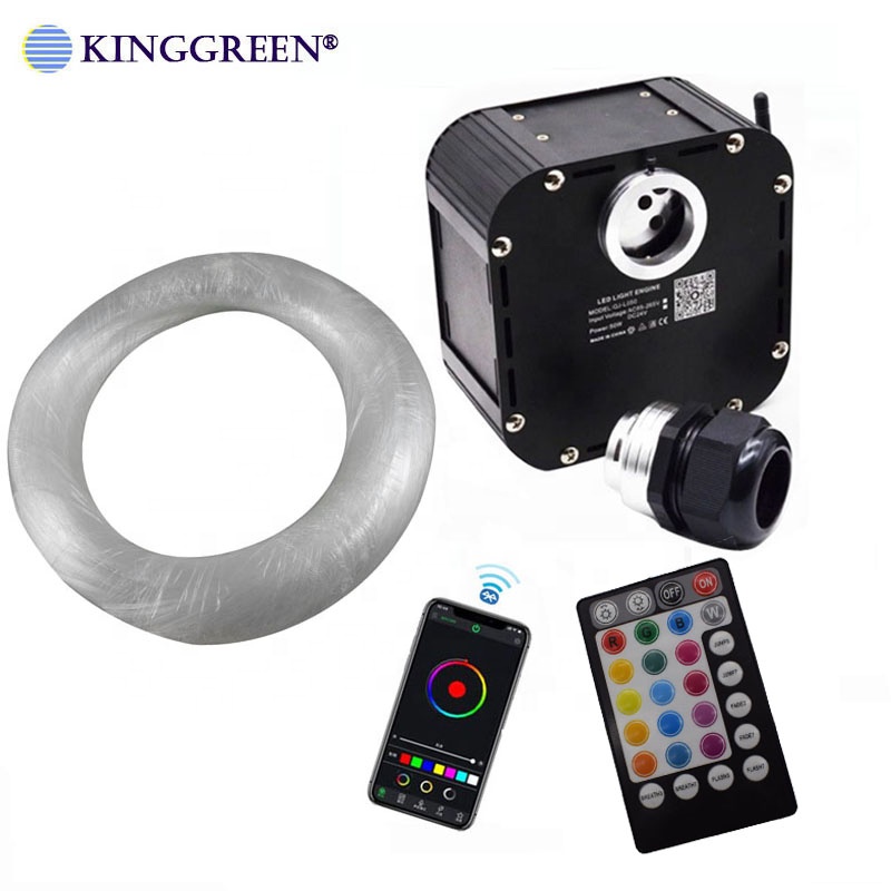 DMX512 RGB Twinkle 50W Fiber Optic Light Engine With Plastic Fiber Optic Cable LED Ceiling Starry Lights Kit For Ceiling Star