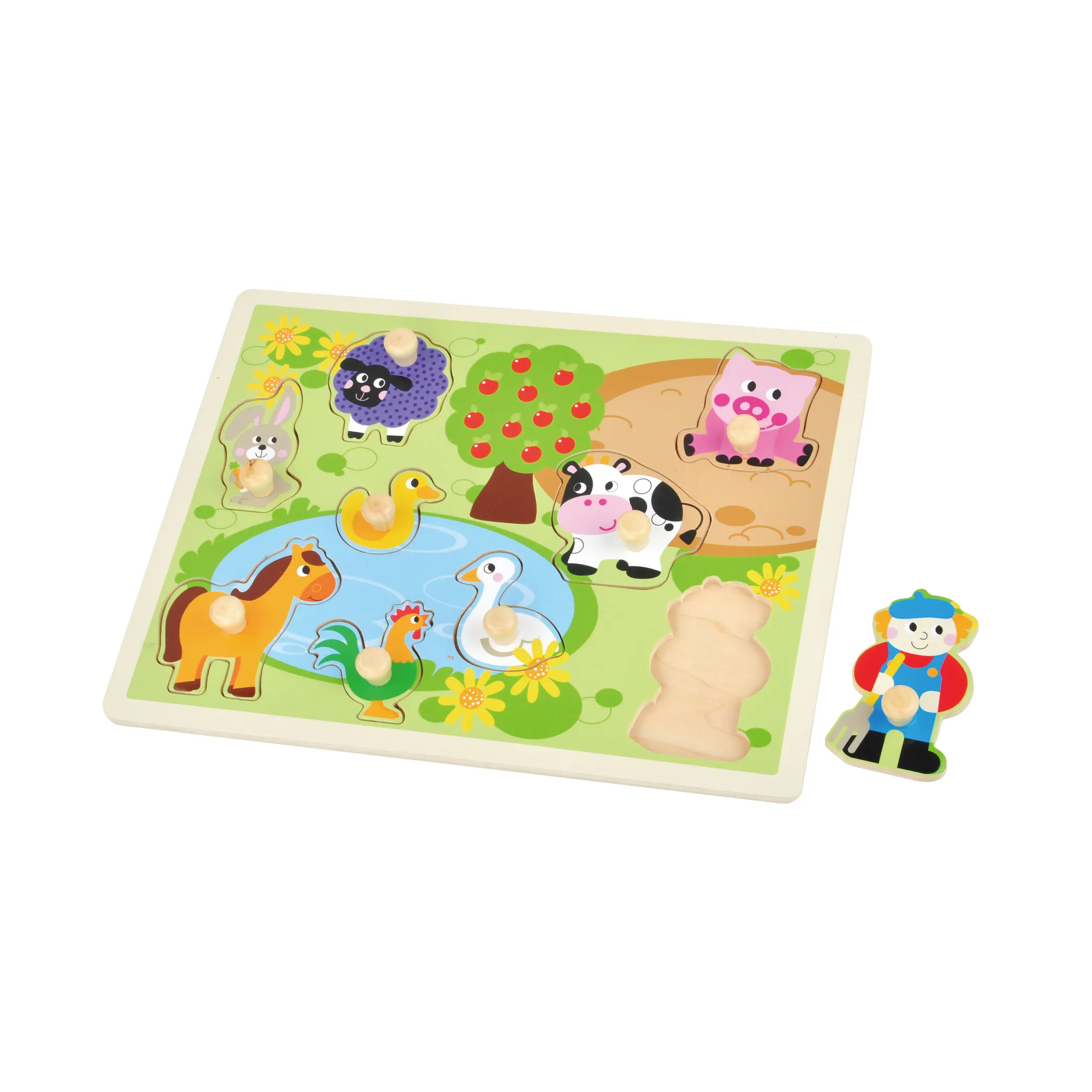 wooden puzzles for kids Children Animal Farm Early Learning Montessori Educational toy For Kids Gifts