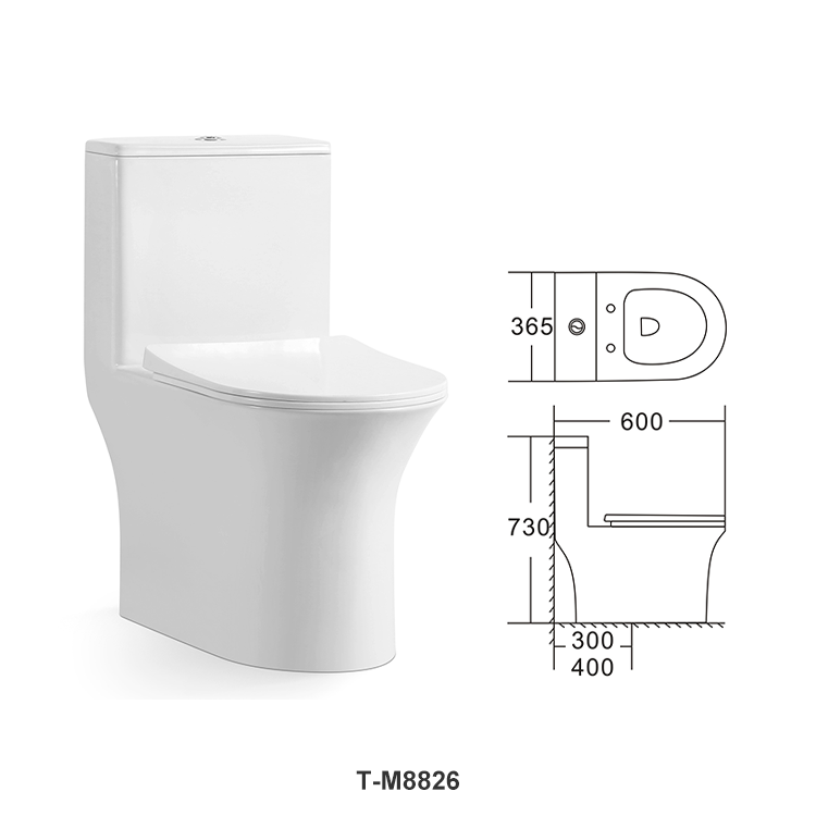 YEKALON T-M8826 Bathroom Sanitary Ware Votex Siphonic Flush One Piece Toilet WC