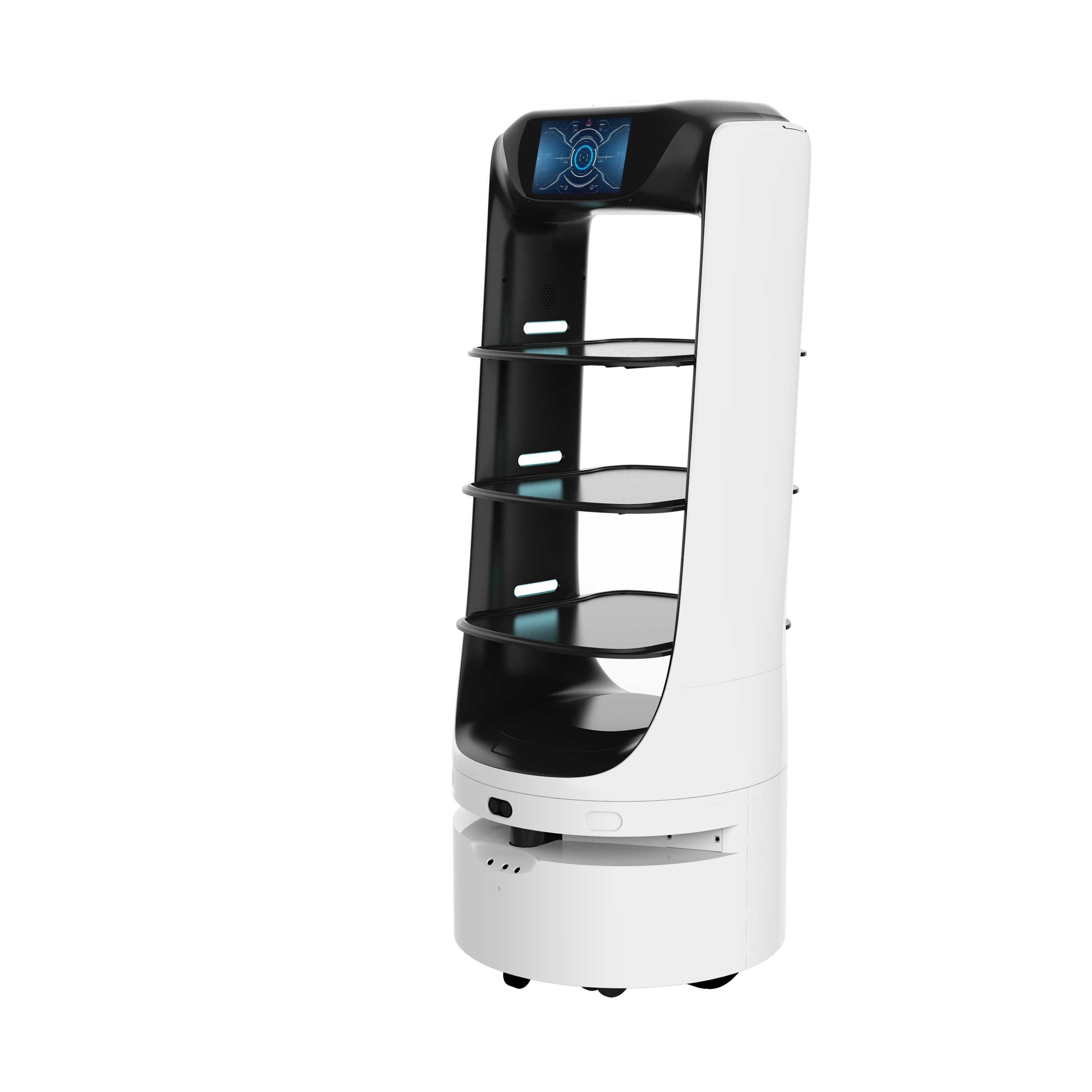 Fully autonomous food delivery robot fast food restaurant needs dish and hamburger delivery robot
