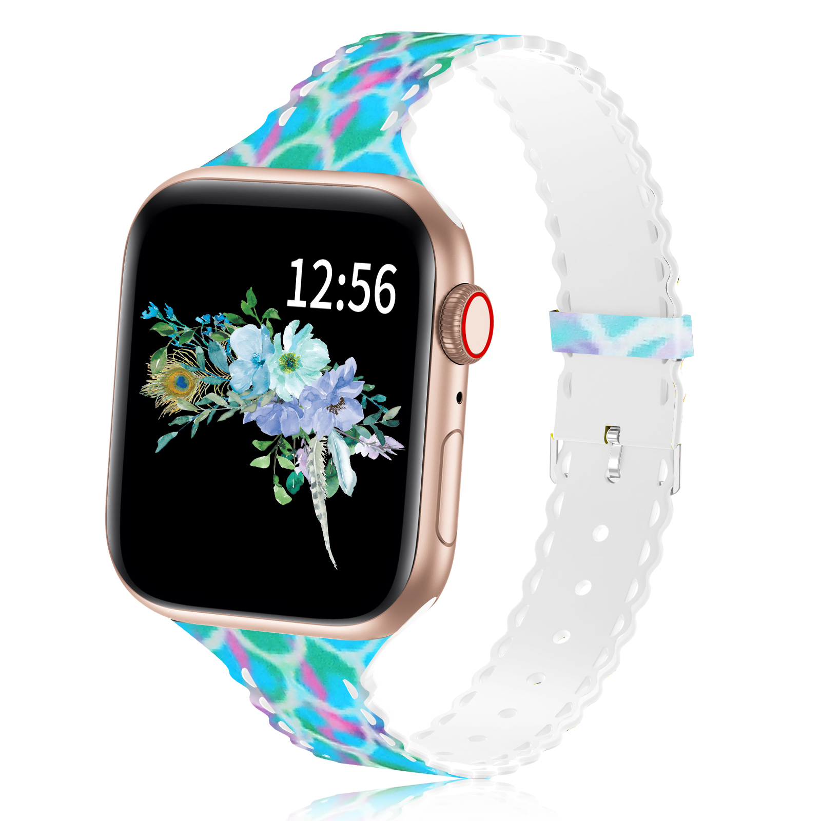 Элегантный тонкий спортивный сменный ремешок с цветочным принтом для apple iWatch Series 5/4/3/2/1 для мужчин и женщин