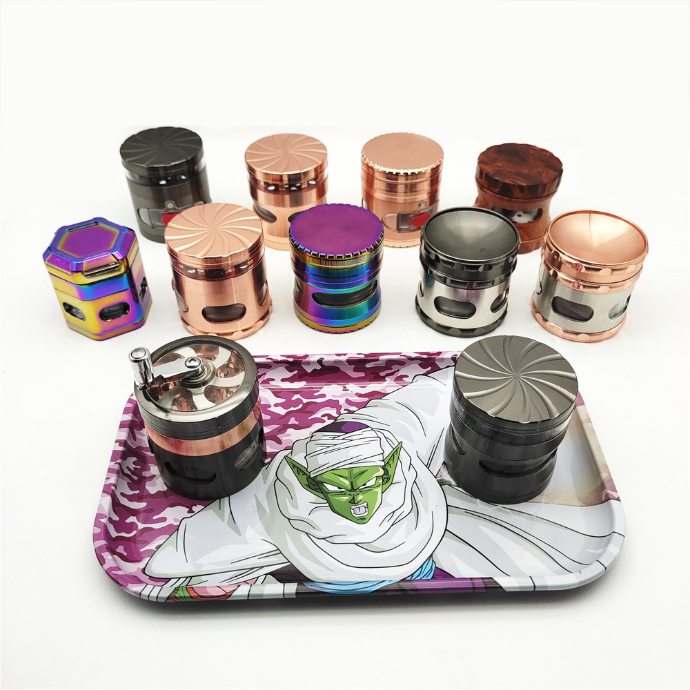 4 parts grinders herbal smoking weed Custom logo smoking card Mini Dry weed grind Herb Tobacco grinder
