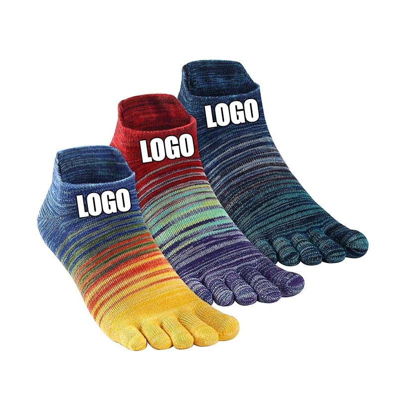 Custom Logo Solid Color 5 Toes Socks Unisex Breathable Yoga Anti-Slip Ankle Cotton Athletic Running Five Finger Socks Toe Socks