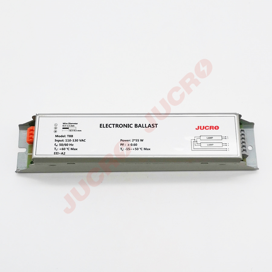 AC110-130V T8B-2*55W Metal Electronic Ballasts Fittings For UV Germicidal Lamp Tube Fluorescent Light CE Certificate