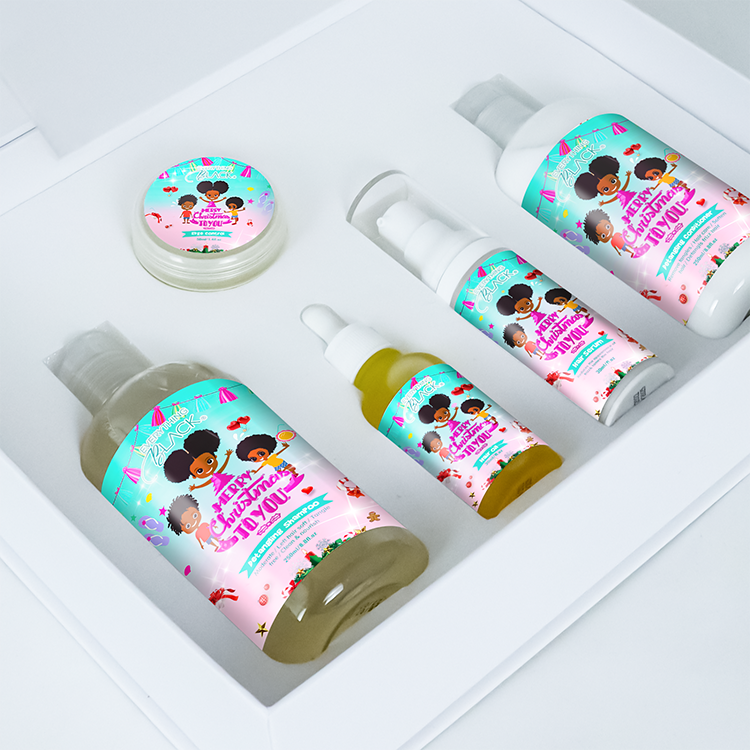 Tear Free Kids Hair Care Christmas Gift Box Set Coconut Oil Curly Kids Baby's Shampoo and Conditioner