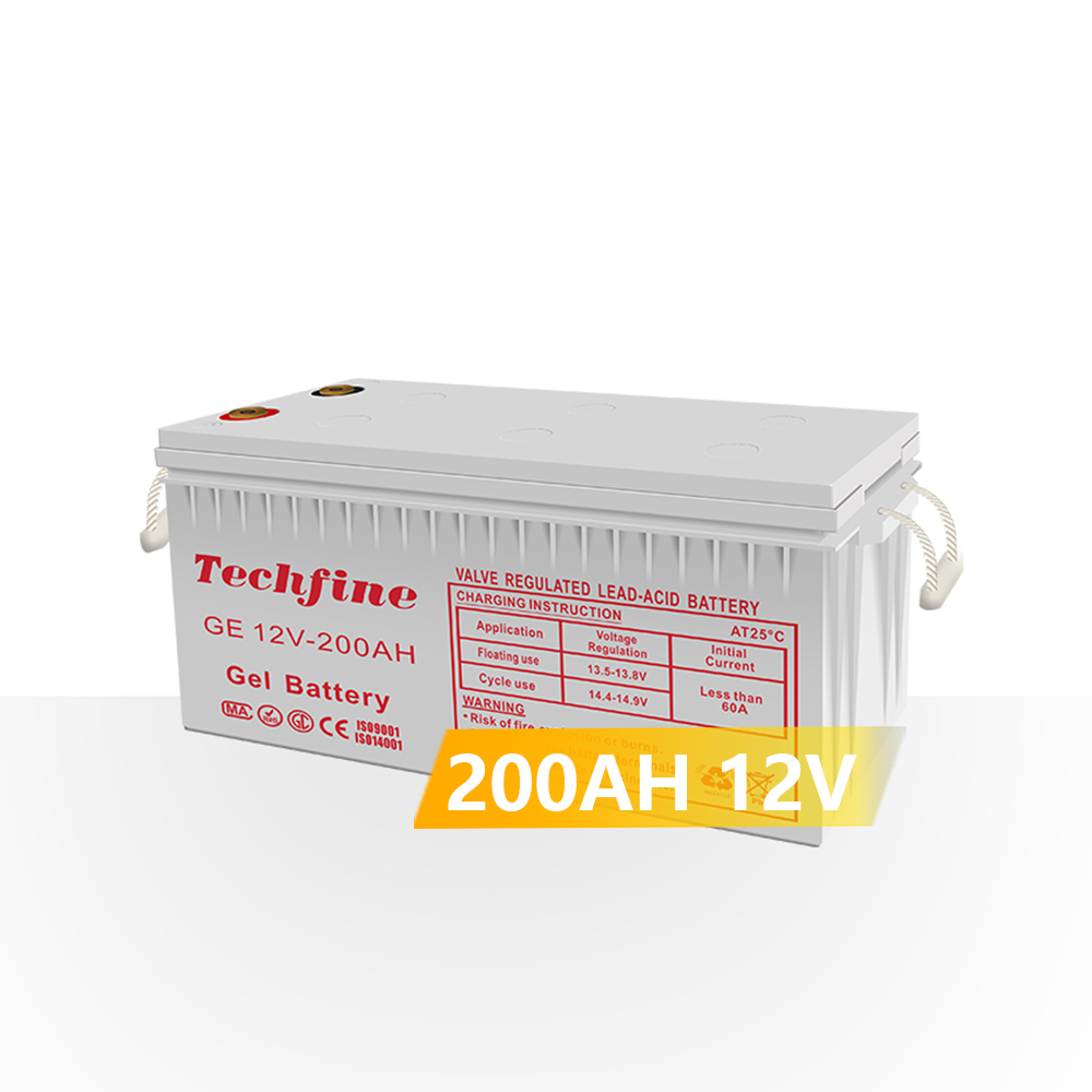 Techfine OEM надежная герметичная перезаряжаемая батарея 12 В 200 А гелевая батарея для инвертора