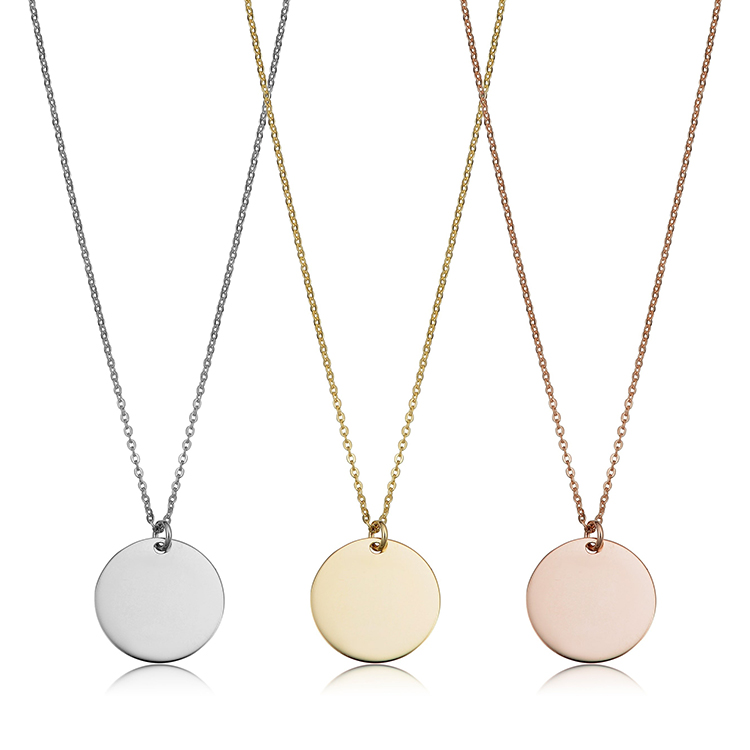 Wholesale Solid 14K Gold Coin Pendant Necklace Jewelry For Women