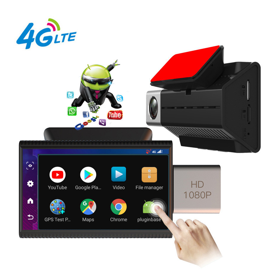 3 дюймов новейший android 4G в реальном времени, в том числе видеорегистратор с GPS видеорегистратор с двойной камерой объектив