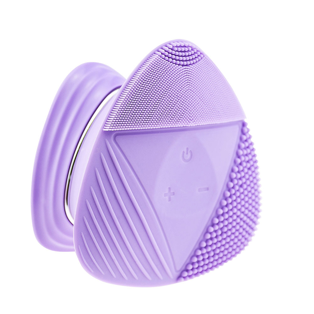 New Arrive Electric Silicone Face Cleaning Brush Waterproof Face Scrubber Massager Sonic Vibrating Facial Cleansing Brush