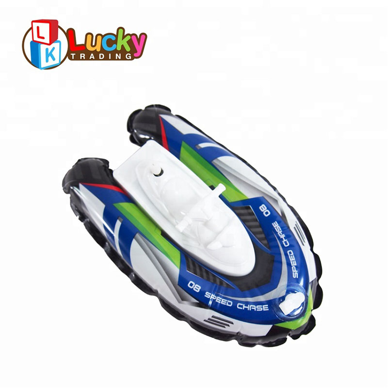 cheap water game wind up speed inflatable toy boat for kids