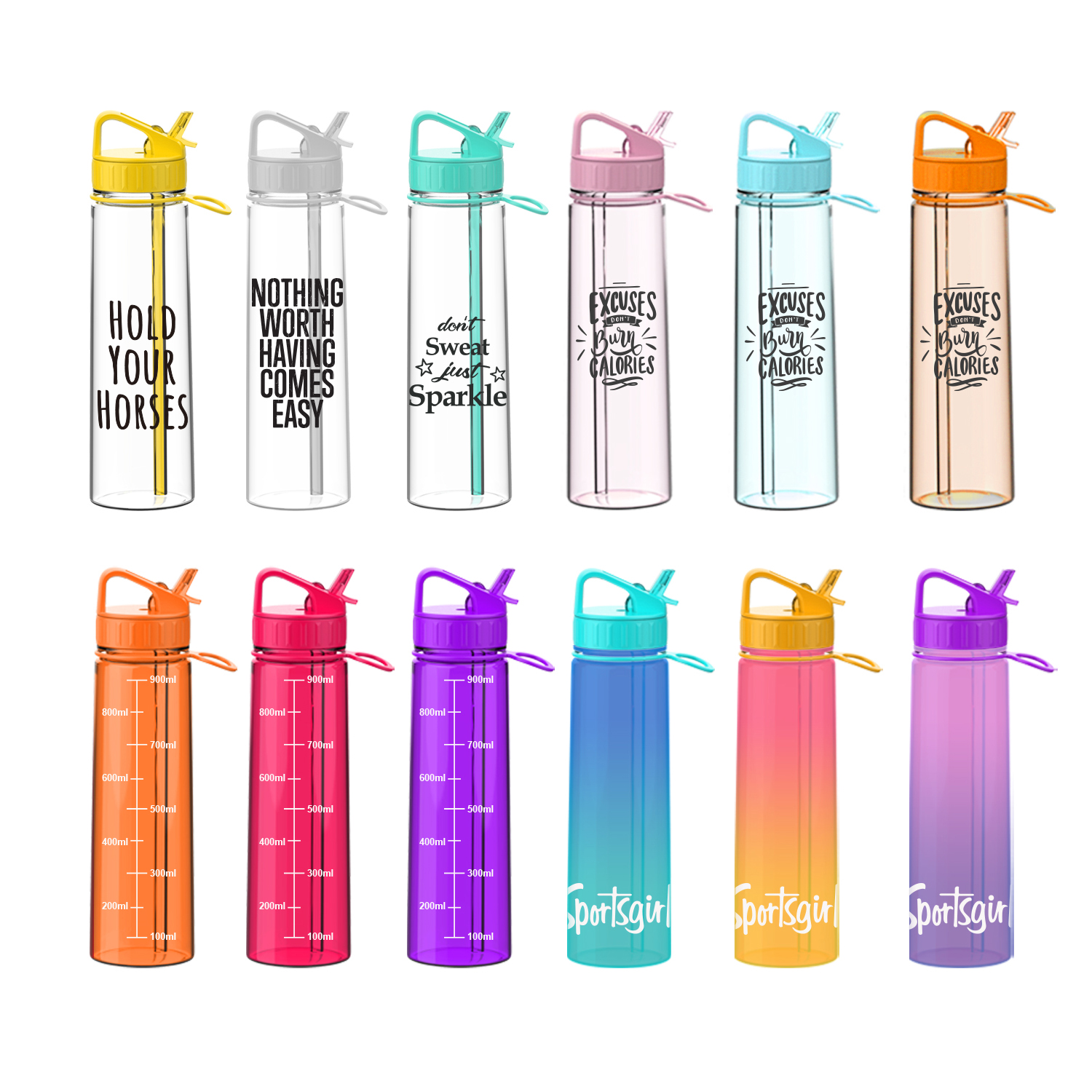 14oz 20oz 24oz 30oz Amazon Hot Sale BPA Free Tritan Plastic Gym Drinking Bottle