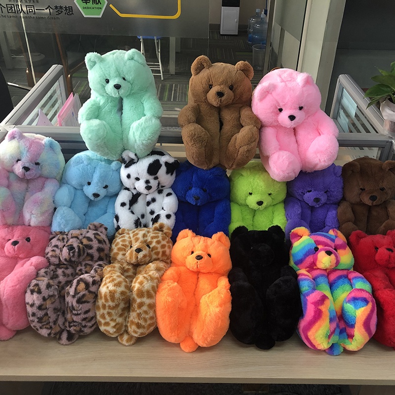 TL01 2021 Новое поступление, 14 видов цветов Bear тапочки, домашняя обувь, Тапочки Teddy Bear