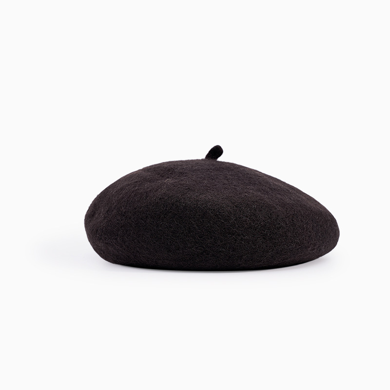 Korean hot selling all-match literary hat winter girls student cute solid color woolen pumpkin hat fashion retro Beret hats