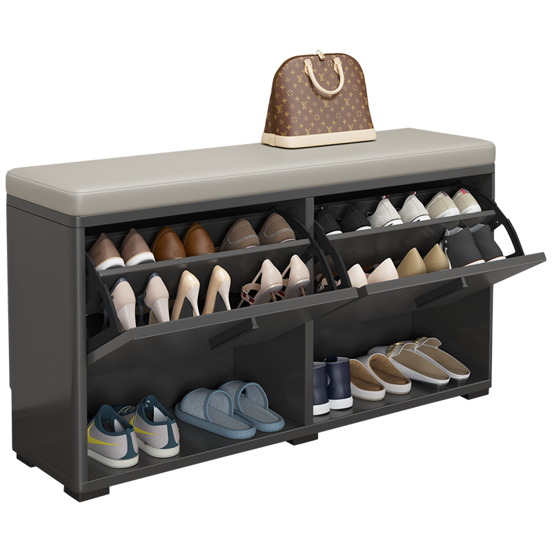 High quality 6 Grids wooden shoe rack changing shoe cabinet bench for living room