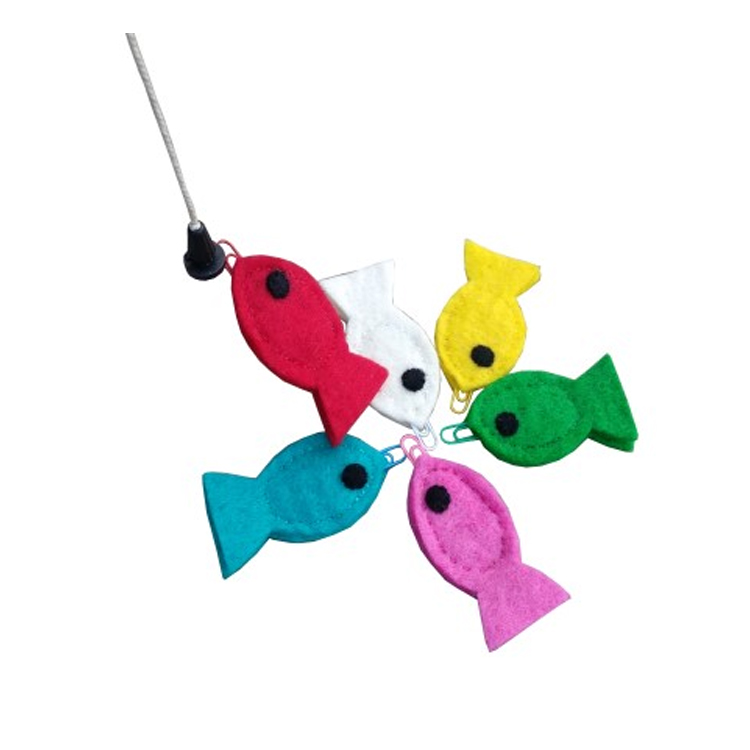 New Design Colorful Soft Felt Cute Fish And Rod Toy For Children