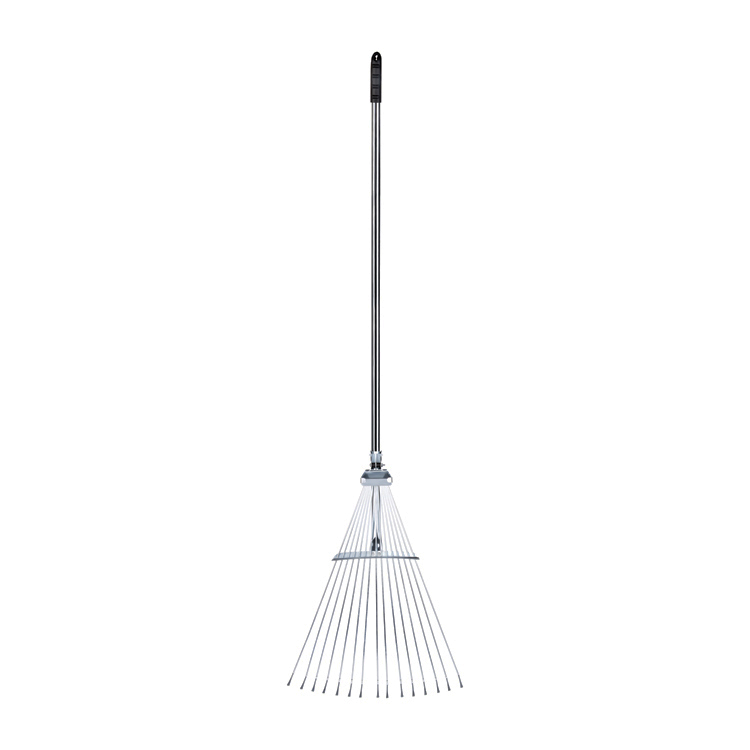 K   B Adjustable Iron Garden Long Handle Patio Leaf Lawn Leveling Rake Garden tool