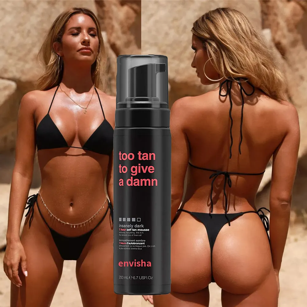 Wholesale Portable Vegan Cruelty Free Darkest Spray Tan Self Tanning Mousse Facial Tanner