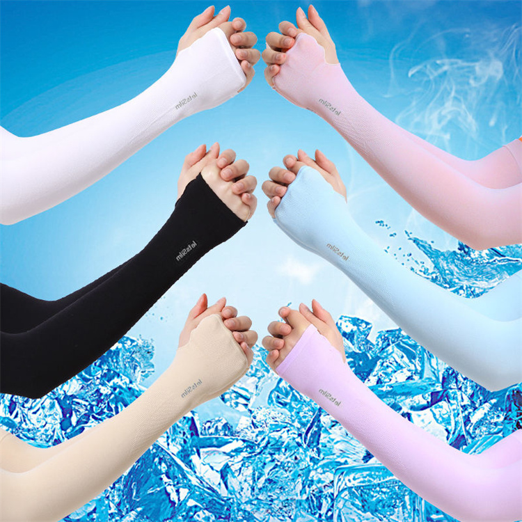 Custom Compression Sun Protection Arm Covers Wholesale Cooling Fishing Cycling Bike Football Sports Arm Sleeves With Finger Hole