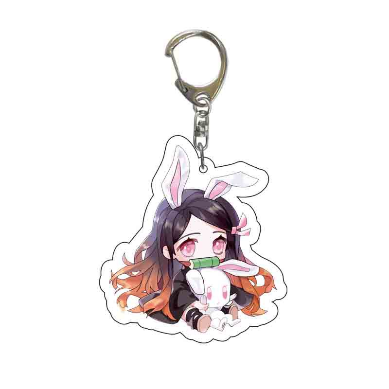 2021 New Hot Sell Demon Slayer Keychains Custom Figure Anime Acrylic Keychain