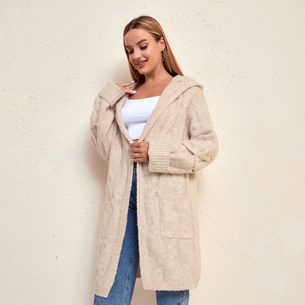 DOWNUPON-Women для V-Neck Knitted Long Cardigan, Oversized Sweater с Belt, Designer Brand