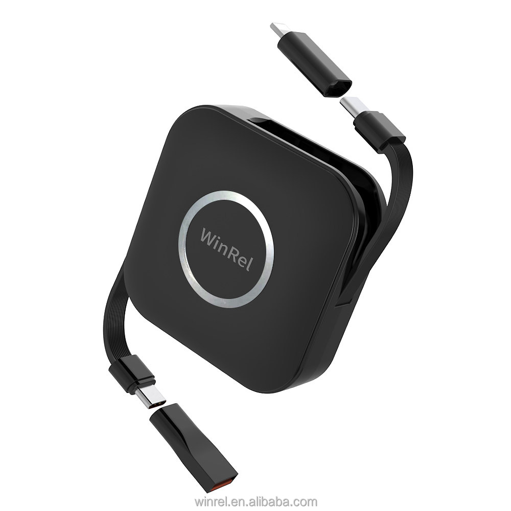 Небольшой и Портативный Выдвижной зарядный USB-кабель мощностью 18 Вт PD 4 в 1