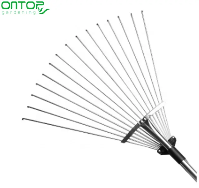 China Manufacturer Customize Wholesale Equipment Tool Gardening Hand Plastic Steel Lawn Hay Leaf Rake S