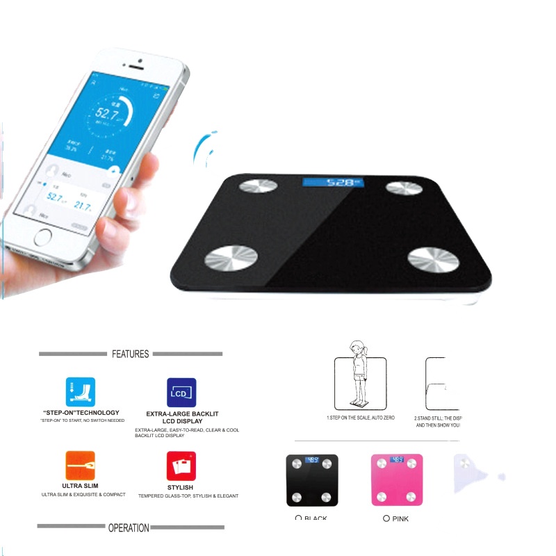 Body Fat Analyzer Machine weighing body fat scale BMI APP personal smart fat bathroom scale