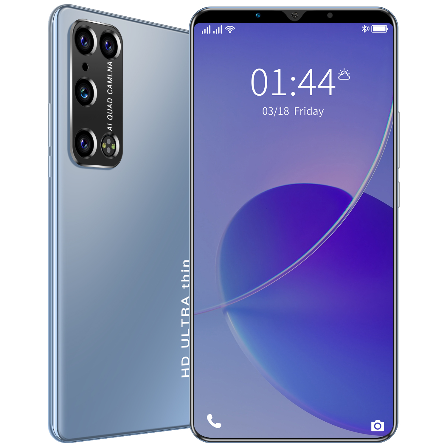 Новый дизайн 2021, Оригинальный разблокированный смартфон Rino8 Pro 12 Гб + 512 ГБ, Android 10, две SIM-карты, OEM Мобильные телефоны
