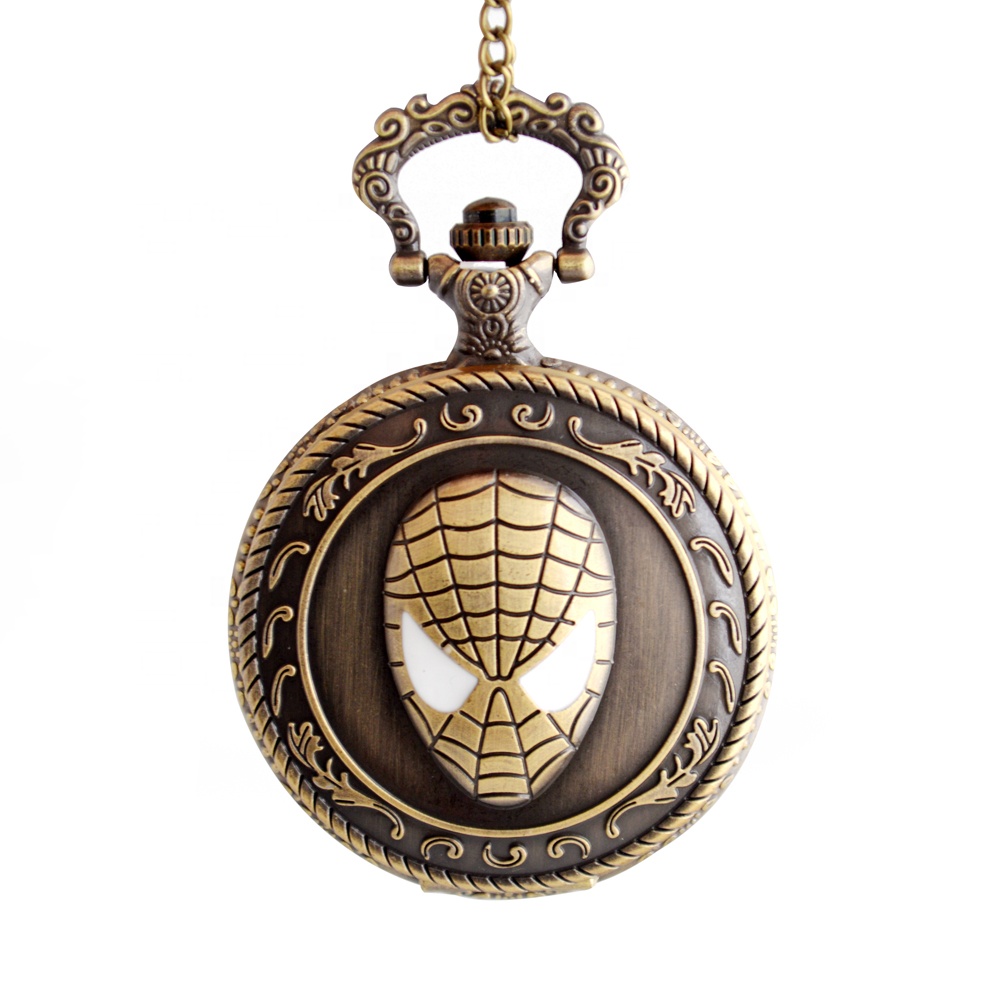 Spider Cartoon Children men Retro Classic Collection Gift Custom Memorial Nostalgic Flip Necklace Factory anime Pocket Watch