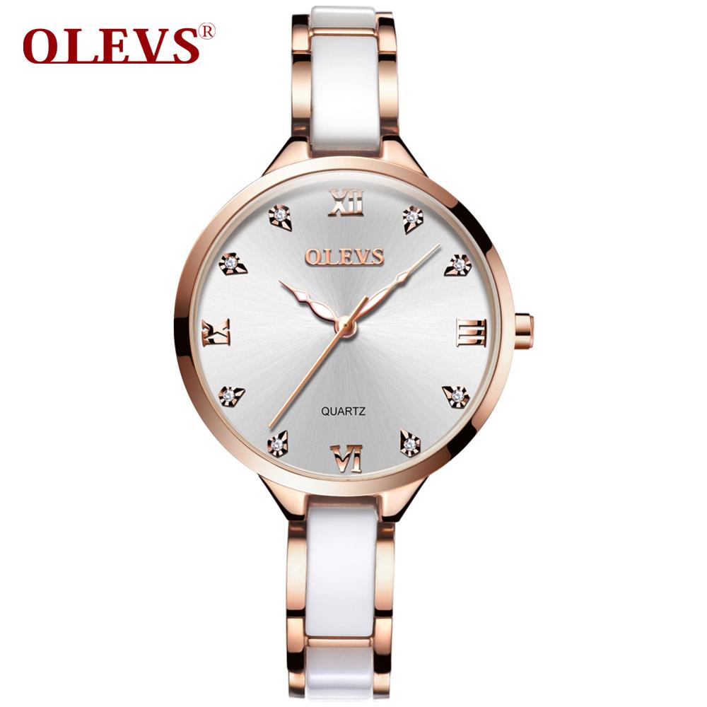OLEVS 5872, модные женские часы под платье, подарок, наручные часы, Япония, Movt, запас хода, кварцевые часы для женщин, часы со стальным ремешком