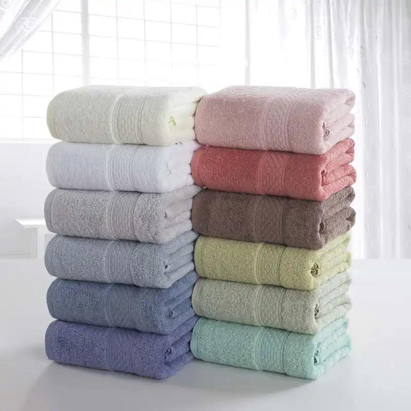 Amazon Colorful 70*140CM Home Spa Hand Body Wash 5 Star Hotel Luxury 100% Cotton Bath Towel