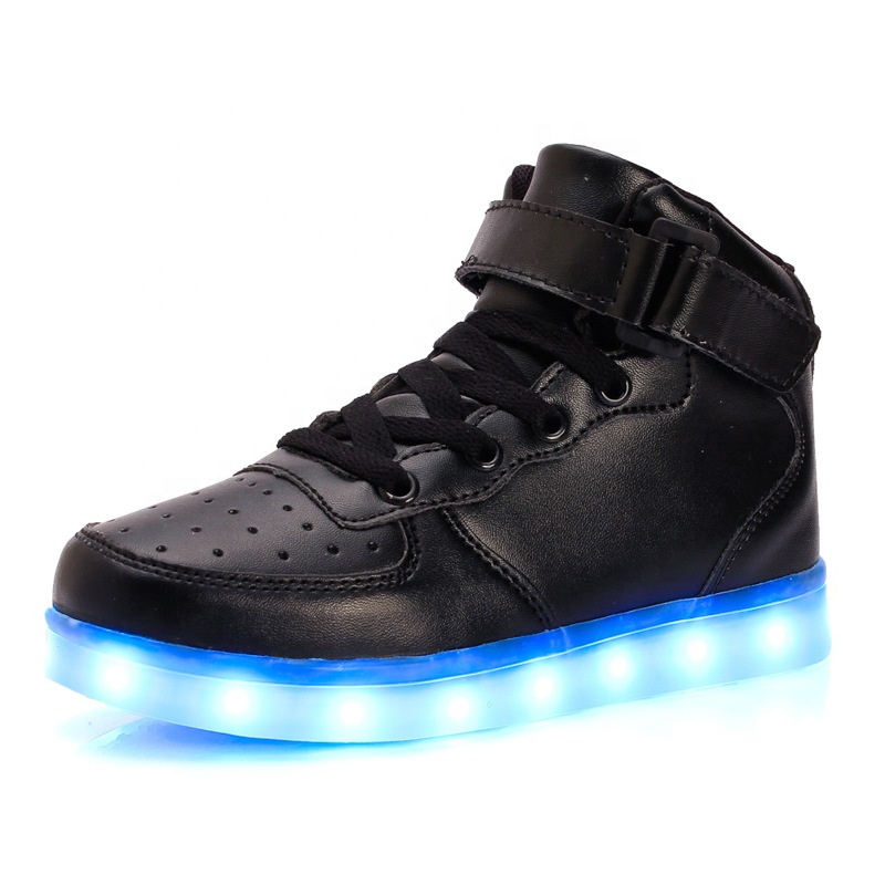 USB Charging Boys High-top Luminous Shoes Adult Light Shoes LED Colorful Children's Luminous Sneakers Girls Sports Shoes