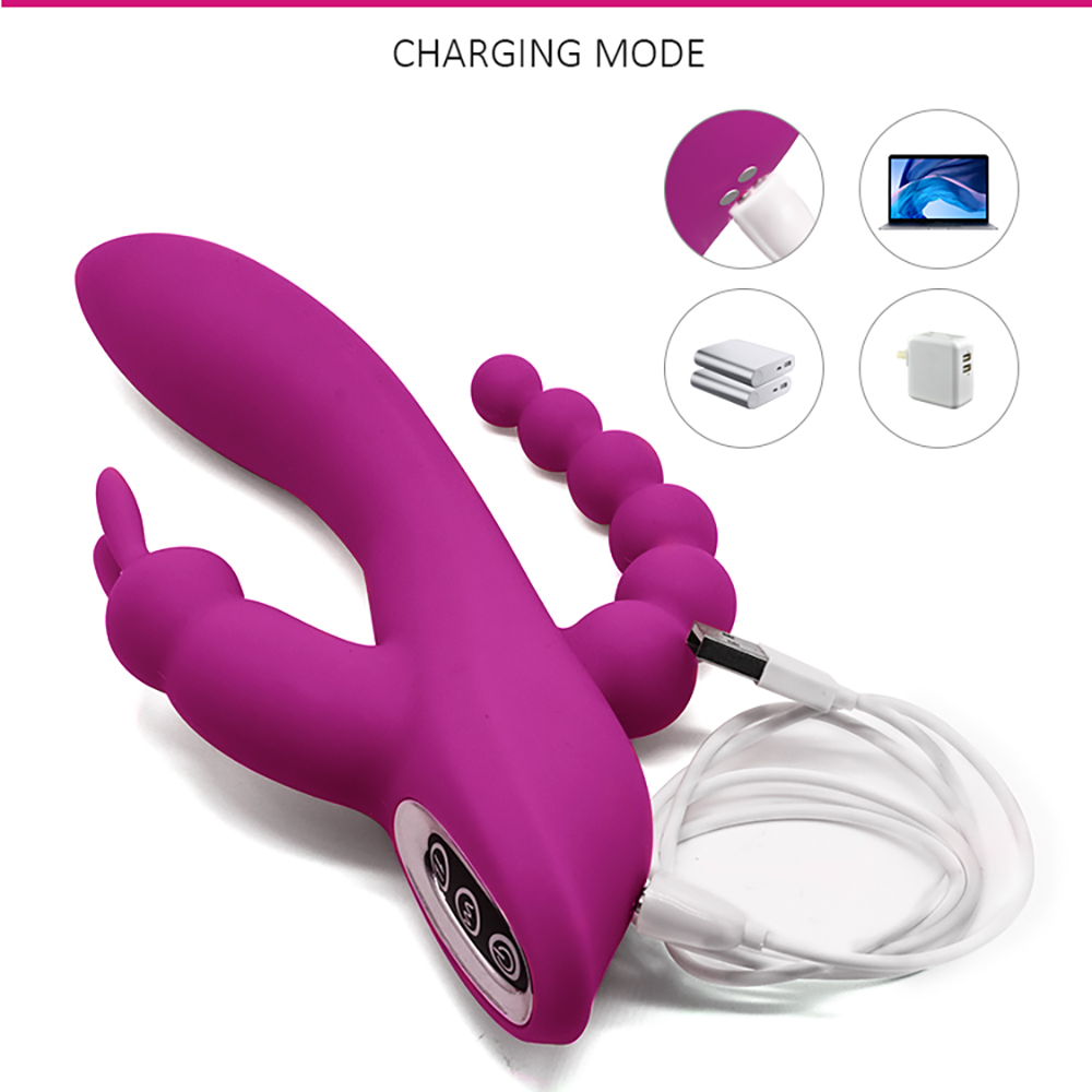 Rechargeable Silicone Adult Female sexual Rabbit G Spot clitoral Massager Dildo vibrator sex toys for woman